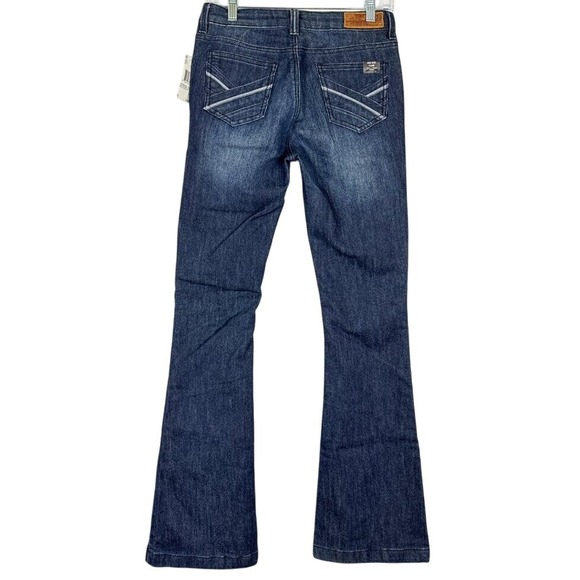 NWT Buffalo David Bitton Gallia Mid Rise Flare Jeans Women's 27 x 33 Dark Wash - Picture 2 of 14